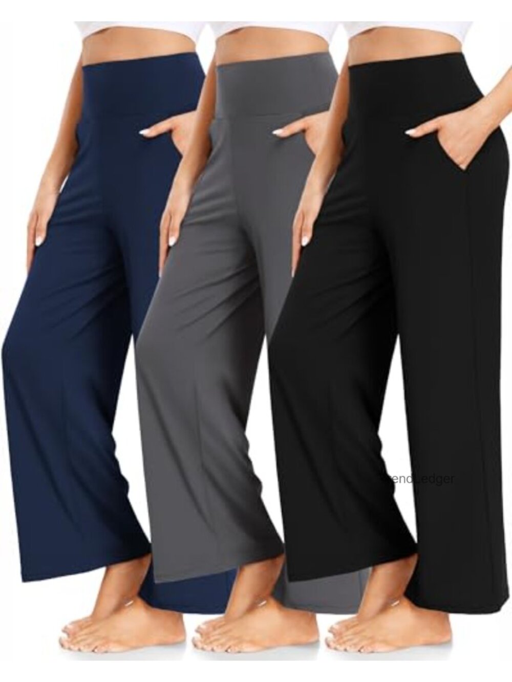 Wide Leg Yoga Pants High Waist Tummy Control Lounge Sweatpants Pockets